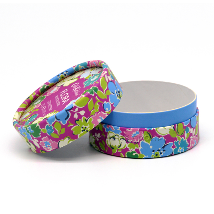 Cardboard Floral Pattern Round Packaging Gift Paper Box