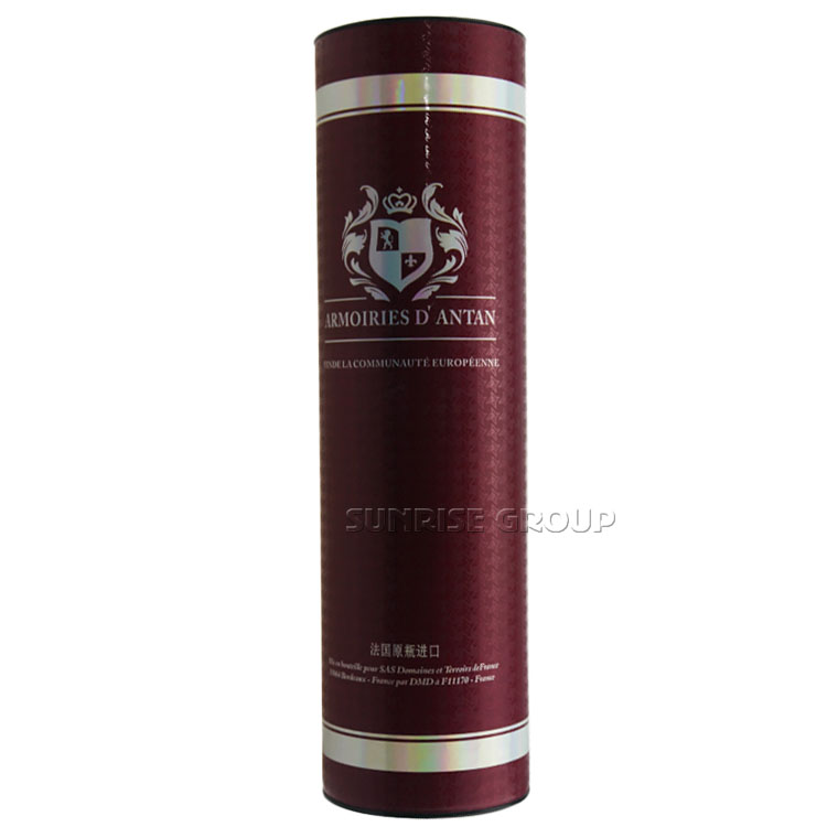 Luxury Paper Cardboard Packaging Gift Round Tube Boutique Wine Box