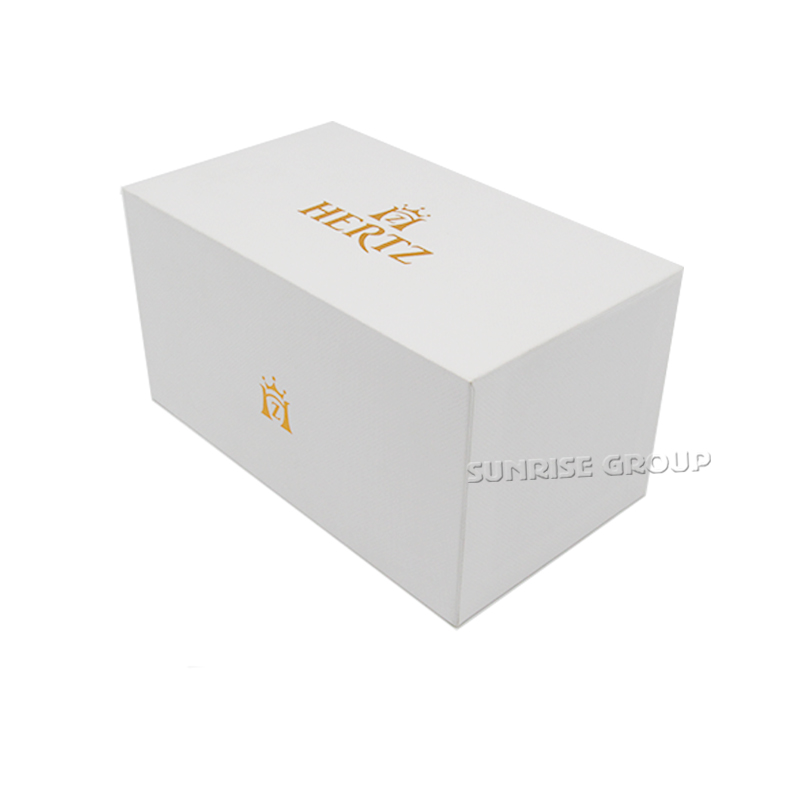 Luxury Rigid Cardboard Watch Packaging Box with Gold Foil Logo