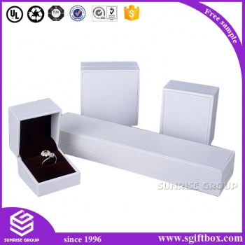White Swirl Embossed Jewelry Boxes with cotton fill