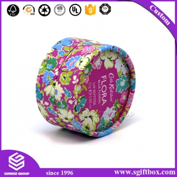 Cardboard Floral Pattern Round Packaging Gift Paper Box