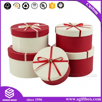 Handmade High Quality Packaging Jewelry Candy Round Box with Ribbon