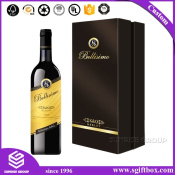 High-end Divided Custom Logo Gold Foil Paper Wine Box