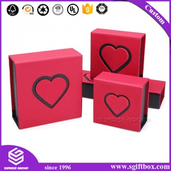 Red Fancy Paper Packaging Box for Jewelry Sets