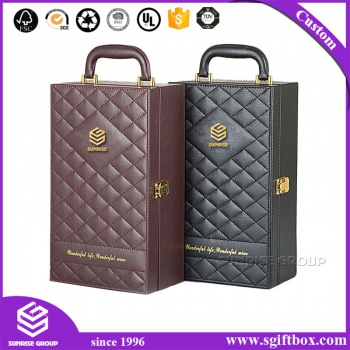 Custom Luxury Leather Wine Bottle Packing Box