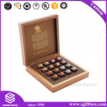 Printed Cardboard Paper Luxury Wooden Packaging Chocolate Box