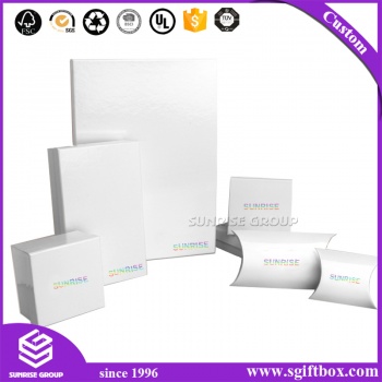 Luxury Clear Paper Pure White Packaging Gift Box with custom logo