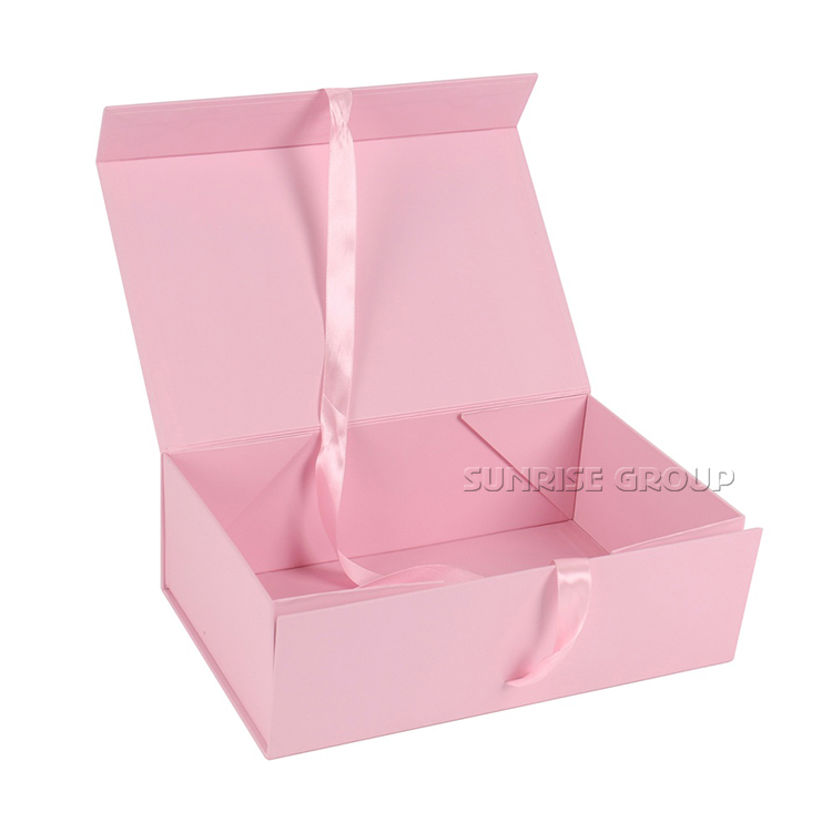 Hot Sale Custom Pink Cardboard Megnetic Folding Box