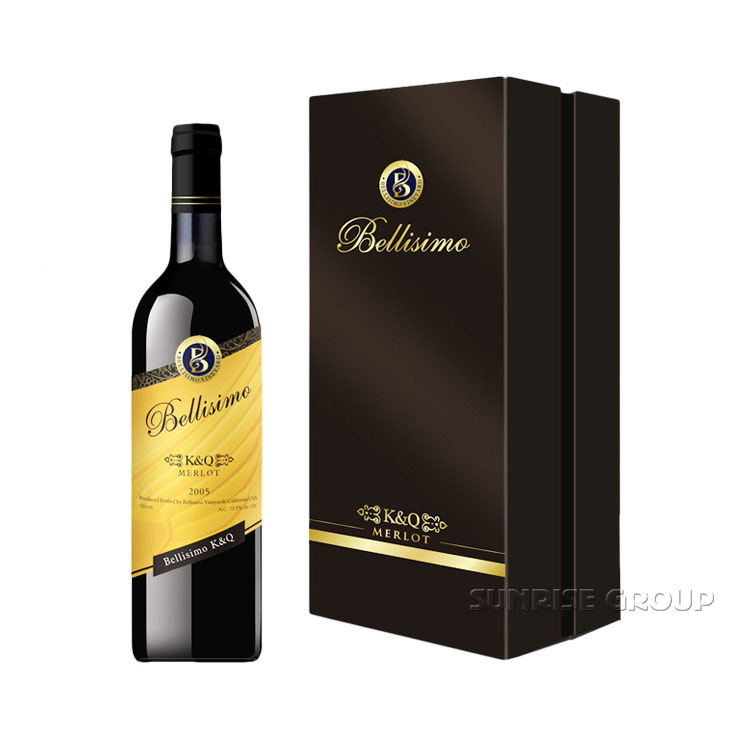  High-end Divided Custom Logo Gold Foil Paper Wine Box
