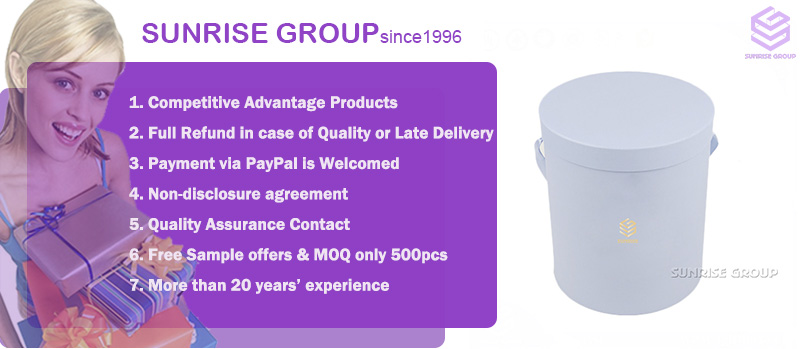 Elegant White Flower Custom Packaging Paper Round box