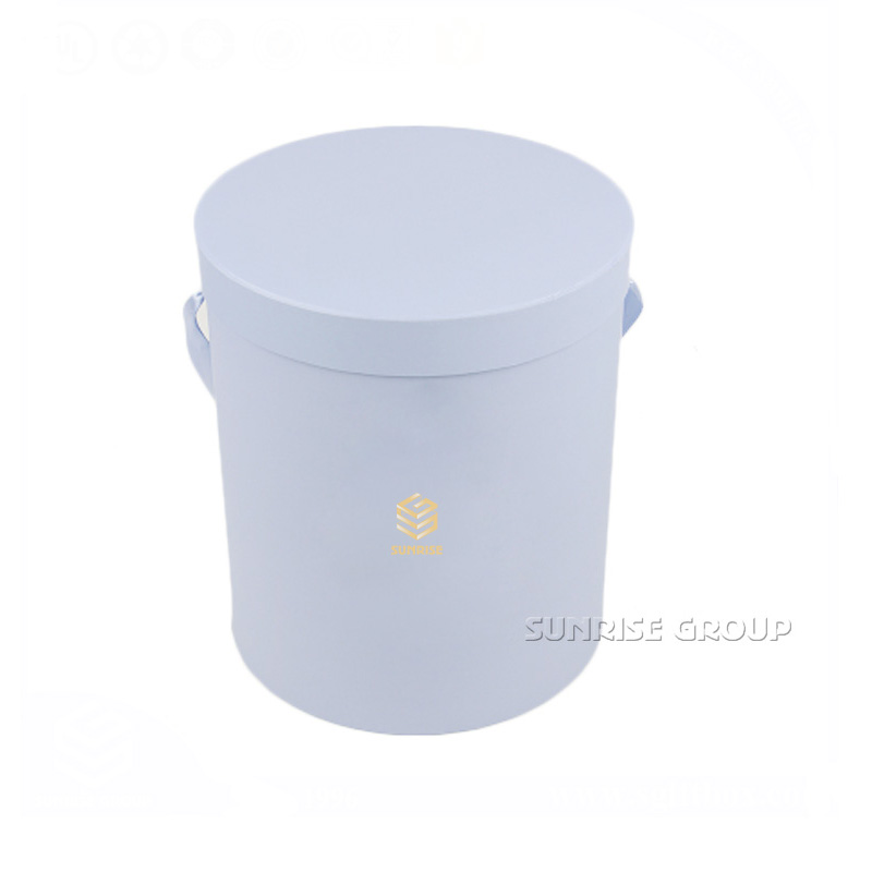Elegant White Flower Custom Packaging Paper Round box