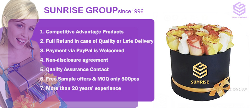 Custom Printing Black Round Paper Flower Packaging Box