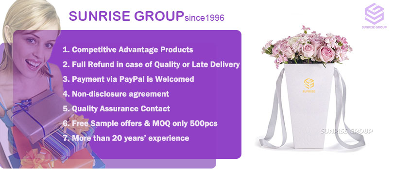 Rose Waterproof Flower Paper Packaging  Box with Handle