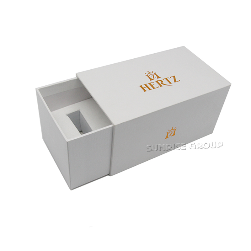 Luxury Rigid Cardboard Watch Packaging Box with Gold Foil Logo