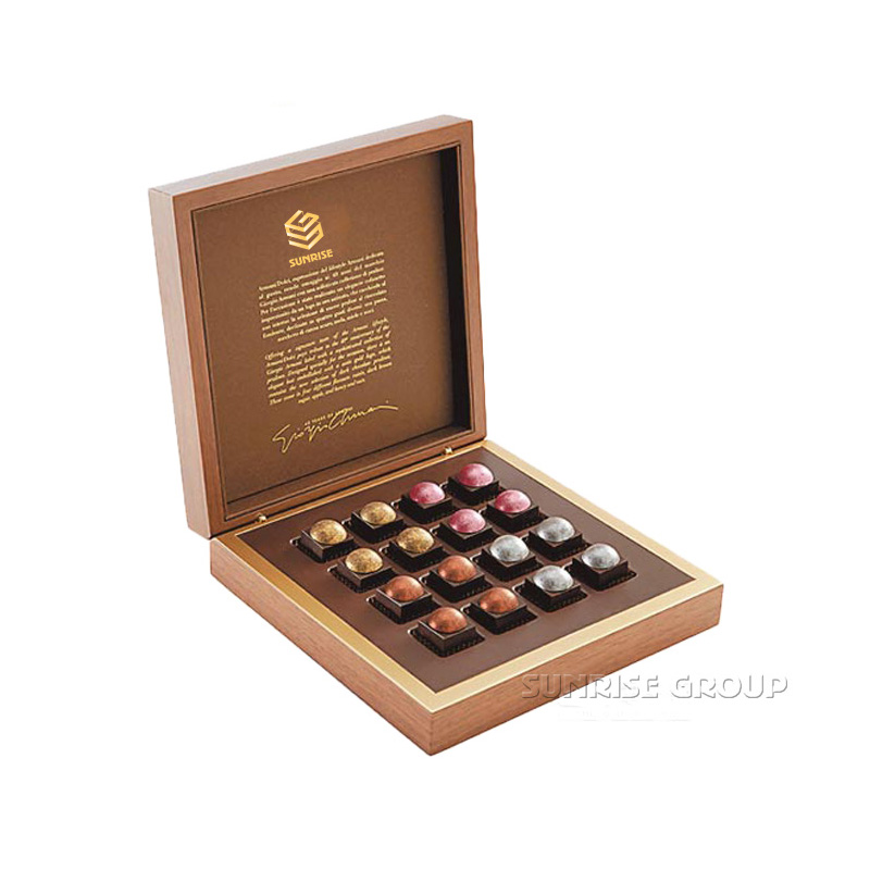 Printed Cardboard Paper Luxury Wooden Packaging Chocolate Box