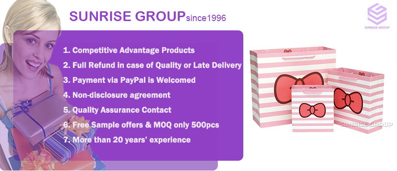 Pink Printing Custom Paper Bag For Shopping Packaging Bag